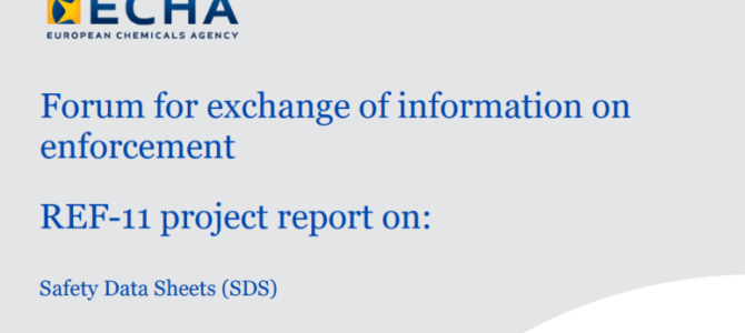 ECHA REF-11 : Karty bezpečnostných údajov a kontrola súladu s požiadavkami novej prílohy II k nariadeniu REACH 